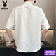Playboy (PLAYBOY) New Chinese style short-sleeved shirt for men, summer ice silk cool half-sleeved men's national trend mountain collar satin shirt C278 black M (about 100-115Jin Jin is equal to 0.5kg can be worn