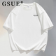 GSUE American pure cotton short-sleeved T-shirt men's heavy summer new loose large size breathable half-sleeved T-shirt printing dark gray L 130-145Jin Jin equals 0.5 kg