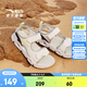 Anta children's sandals, boys' shoes, summer new Velcro outdoor open-toe soft elastic beach shoes, sand gray/new ink blue-1 38