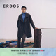 ERDOS show same series Men's Wool Camel Blended Coat Autumn and Winter Lapel Collar Business Jacket Dark Coffee Twill XL 180/100A