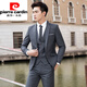 Pierre Cardin Suit Men's Black Jacket Handsome Korean Slim Small Suit Business Groomsman Groom Wedding Formal Wear (Double Button 306 Navy) Single Suit Top XL (120~128Jin Jin is equal to 0.5kg)