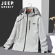 JEEP SPIRIT Jeep Jacket Men's Autumn and Winter Trendy Jacket Men's Hooded Charge Casual Top 1899 Black XL