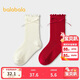 Balabala Children's Socks Spring and Autumn Women's Cotton Socks Mid-Tube Socks Sweet Bow Knot Two Pairs Same Style in the Shopping Mall