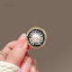 QUAMER simple round pearl and rhinestone brooch, high-end feminine and exquisite pin, anti-exposure buckle, pearl crystal round-brooch