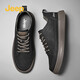 Jeep men's shoes spring and autumn all-match casual shoes cowhide sneakers outdoor sports work shoes black small leather shoes