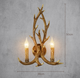 Shusheng European wall lamp indoor foyer Nordic retro industrial style deer antler lamp personalized creative living room aisle American antique deer head decoration B3033