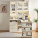 Quanyou Home Simple Cream Style Desk Rack Small Apartment Storage Cabinet Home Study Desk