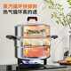 Joyoung Steamer 304 stainless steel double-layered bottom large-capacity high-arch lid steamer soup pot steamer induction cooker universal heightening design-CZ514- 2 layers 30cm