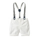 Bangshijieli summer infant suit for boys, short-sleeved shirt and overalls, one-month-old dress, one-year-old gentleman's suit (covering farts), shirt + bow tie + overalls 90