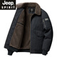 JEEP SPIRIT velvet thickened jacket men's winter new middle-aged and elderly dad's cotton coat lamb velvet casual sports jacket new product black 3XL