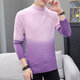 KIN DON Knitted Sweater Men's 2019 Autumn New Casual and Versatile Korean Style Trendy Brand High Neck Gradient Color Bottoming Shirt 1217-1- M5708 Pink 2XL