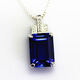 Anmi Love Double Yingxi rectangular tanzanite sapphire pendant necklace women's accessories jewelry color treasure 925 silver plated white gold main stone 12X16mm with chain