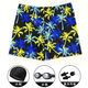 Chaosihui swimming trunks men's handsome loose quick-drying printed swimming hot spring pants boxer style anti-embarrassment swimsuit equipment yellow 01 + swimming cap + swimming goggles + nose clip earplugs XL XL3803 recommended 90-130Jin Jin is equal to 0.5 kg