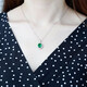 GEM STONE KING necklace for women 4.03 carat nano emerald pendant 925 silver colored treasure necklace Women's Day gift for mom