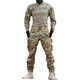 Ludun camouflage suit men's field suit spring and autumn outdoor camouflage T-shirt stretch tactical frog suit CS combat instructor uniform CP color (short sleeves + pants) including hat/armband M