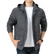 JEEP SPIRIT Jeep Thin Jacket Men's Spring Loose Large Size Work Jacket Men's Casual Tops 2024 New Style 9898 Khaki Removable Hat - Adding Velvet No Price Increase 3XL 190Specifications (180Jin Jin is equal to about 0.5 kg)
