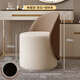 Tuoxiang Makeup Stool Modern Simple Dressing Stool Home Light Luxury Makeup Chair Soft Covered Round Stool Bedroom Dressing Table Chair Turntable Style - Apricot White + Brown