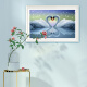 Cuttlefish diamond painting 8335 swan 70x45cm full diamond dot brick non-cross stitch living room bedroom couple heart-to-heart small hand-set diamond decorative painting Swan Lake hanging painting