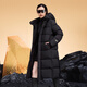 Govan Black Gold Goose Down Jacket Functional 2.0 Eight-lattice Long Down Jacket Unisex Winter Thickened Jacket Black M