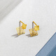 Saturday Fu 5G craft pure gold earrings for women, Pianpian is you A099566 pair, about 1.21g, birthday gift