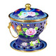 Guo Yiyuan New Cloisonné Enamel Old Beijing Small Hot Pot Single Alcohol Pot Environmentally Friendly Oil Hot Pot One Person Cloisonne Copper Hot Pot Single Small Fat Beef Blue Bottom Peony Model 19cm