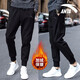 ANTA (ANTA) fleece sweatpants men's 2025 autumn and winter young men's outdoor cold-proof and warm loose sweatpants casual leggings -1 Basic black fleece leggings L /175 suitable for 120-140Jin Jin equals 0.5 kg