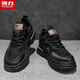 回力男鞋男士秋冬季新款板鞋厚底工装休闲鞋子劳保马丁靴男 黑色 43 