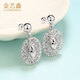 Jin Yixin platinum earrings pt950 genuine platinum earrings earrings earrings popular style platinum fashion pigeon egg earrings for women weighing about 12.5 grams a pair high about 30mm wide about 16mm