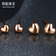 MUDI 18K gold small earrings for women, rose gold love gold earrings, peach heart-shaped temperament earrings, lover gift commemoration, rose gold 6.0mm, one pair