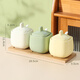SUMEIJI salt shaker kitchen seasoning jar salt shaker ceramic Japanese seasoning jar combination household seasoning bottle small jar light luxury seasoning box three-color 3-pack seasoning jar tray with spoon