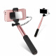 ROCK wire-controlled selfie stick, large mirror selfie artifact, mini portable fast-hand Douyin/Internet celebrity live photo taking Apple Honor Xiaomi OPPO/ViVO universal rose gold