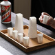Su Shi ceramic mutton fat jade porcelain white wine cup set wine divider wave wine set two pots six cups exquisite gift box