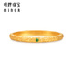 Ming brand jewelry pure gold ancient gold firefly green light hammer pattern ring gift ring for women AFM0375 labor cost 200 pure gold ring No. 12 about 2.04 grams