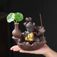 Yuxuan Zisha Tea Pet Backflow Incense Burner Zen Lotus Sandalwood Incense Burner Incense Home Indoor Agarwood Antique Thread Incense Burner Incense Road Creative Ornaments Zen Lotus--Little Tathagata Gold