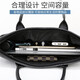 Meidu briefcase men's business handbag casual men's bag large capacity canvas computer bag conference document bag horizontal briefcase black 14 inches