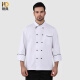 Naidian chef uniform long-sleeved double-breasted hemmed restaurant kitchen hotel kitchen chef overalls white long-sleeved XL