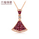 Lukfook Jewelry 18K gold mini skirt ruby diamond pendant pendant without necklace G02DSKP0001R total weight 2.11 grams