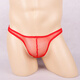 Ye Zimei men's sexy underwear ultra-thin fully transparent sexy underwear men's low-waist see-through mesh temptation U protruding hair thong men's T-pants 4126 red one size