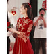 Seidler New Chinese Bridal Toast Wear Cheongsam 2025 New Evening Dress Winter Long Dress Engagement Burgundy Long L (Recommended 106-115 Jin Jin equals 0.5 kg)