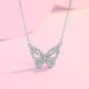 Saturday Fortune (ZLF) S925 Silver Butterfly Necklace for Women Sparkling Charming Versatile Pendant as a Birthday Gift for Girlfriend Pendant Chain Length 40+5cm