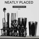 Acrylic set combination cocktail shaker bar stirring tool 20-piece set hand-cranked Boston shaker piano black Boston (750ML/600ML)