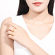 Saturday Fortune Gold Ring Women's Three Lives Three Worlds 3D Hard Gold Stackable Women's Ring Pricing No. 15 Smooth Surface, About 0.79g