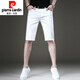 皮尔卡丹（pierre cardin）高端潮牌复古水洗牛仔短裤男夏季潮流街头宽松直筒百搭中裤五分裤 1098白色 34