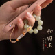 Pufang natural Hetian jade mobile phone chain hanging ornaments jade ball ring hand twist anti-fall lanyard mobile phone pendant men and women gifts Hetian jade 10mm-Mobile phone chain