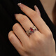 COASZE 0.82ct ruby ring set, palace retro style, Chinese Valentine's Day gift for girlfriend and wife, custom engraving