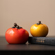 Xiyuanji persimmon tea pet ornaments can be raised, color changing, simulated fruit, creative tea ceremony accessories, small tea play, good persimmons in pairs (one big and one small)