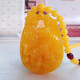SNQP natural amber old beeswax pendant men's chicken oil yellow necklace women's sweater chain long zodiac rat ox rabbit dragon zodiac ox (large size)