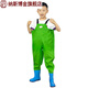 Shantou Lin Village children's water play one-piece waders kindergarten water clothes for catching sea children rain boots for men and women catching fish rain pants sand children's sky blue suspenders 24 shoes inner length 15cm