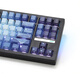 ZH870 White Sketch Mechanical Keyboard Kabel Wireless Bluetooth Customized Boys and Girls Office E-Sports Mahjong Sound Mute Achse Stone Sound ZH870 Black Sea Moon Side Gravur Meteor Achse (Jungen erste Wahl Quick Trigger Game)