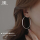 DAISY DREAM Rose Story Liu Yifei same style earrings for women 2025 new European and American large circle earrings temperament ear jewelry 4CM plain hoop earrings